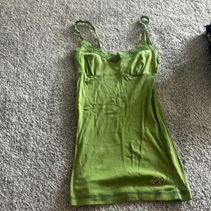 Hollister Girls Green Stretch Lace Tank Top